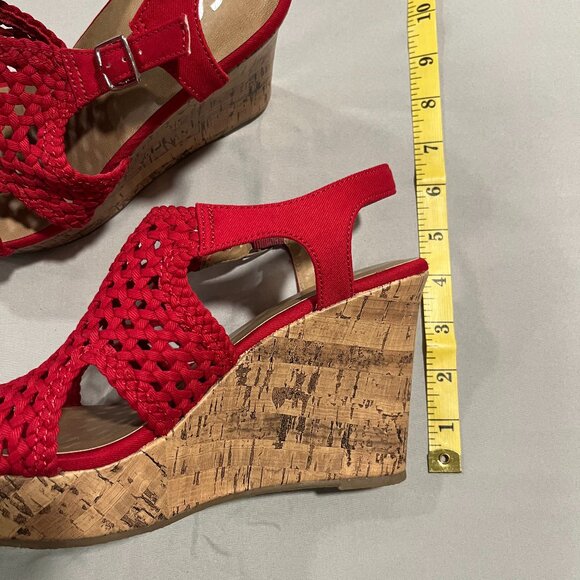 SO Red Sandal Wedge Size 8 - Picture 6 of 6